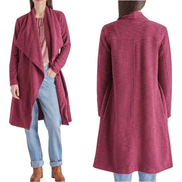 Steve Madden Slub Knit Jacket In Wine Size Small NWOT $109 MSRP - Picture 1 of 8